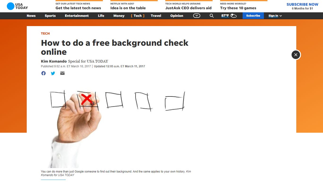 How to do a free background check online - USA TODAY